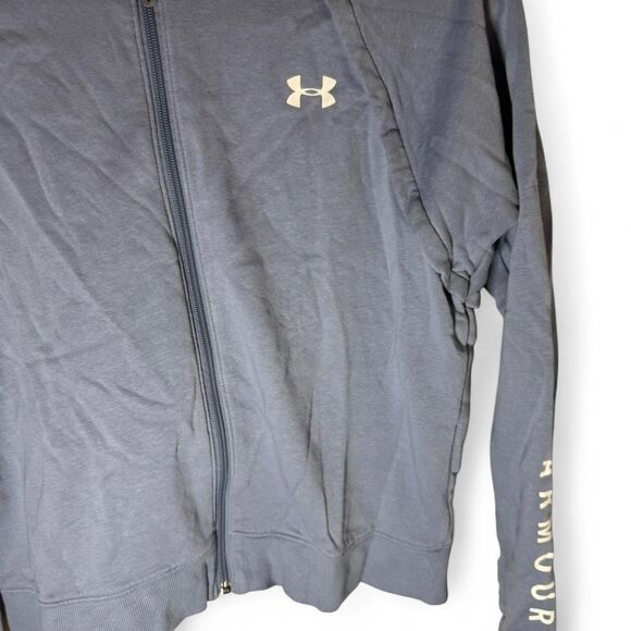 Under Armour Rival Full Zip Hoodie Jacket Blue Size Small - Picture 2 of 5